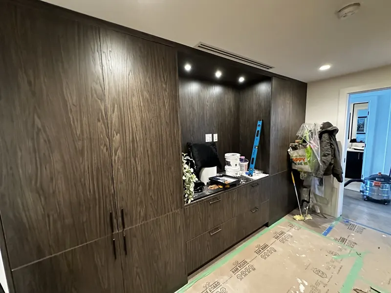 Before: the home office cabinetry from another angle